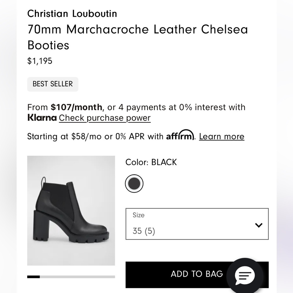 Christian Louboutin women’s 70mm Marchacroche Leather Chelsea Booties 38 boots - Picture 9 of 16
